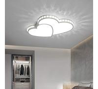 PQ-SY Plafonnier LED Lampe de Plafond Moderne Enfants Lumière Forme de Coeur Lampe Chambre Salle à Manger Luminaire Plafonnier Cristaux Acryliques Décorlampe Salon Bébé Chambre Suspension Lustre 62cm