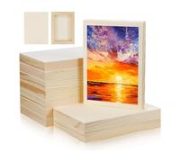 Pqahffowr 10 Panneaux de Panneaux de Bois de 5,5 X 7 Pouces, Toile de Bois Non Finie en Bois pour la Peinture, Les Arts, L'Utilisation avec des Huiles, L'Acrylique Couleur du Bois