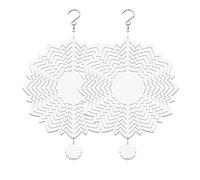 Pqahffowr 2 PièCes 10 Pouces Sublimation Vent Spinner Blanc Sublimation Flans Vent Sculpture Ornement Suspendu pour Cour Jardin DéCoration A