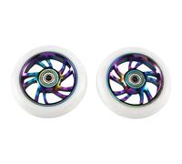 Pqahffowr 2 Pièces 110mm Accessoires de Roues de Scooter en Aluminium Résistant à l'usure Pièces de Scooter de Cascade en Polyuréthane Accessoires de Scooter de Coup de Pied