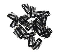 Pqahffowr 20st Noir 10 dents Snap peigne Perruque Clips avec Caoutchouc retour