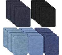 Pqahffowr 30 PièCes de Fer sur des Patchs en Tissu Denim Jean Patchs de RéParation Kit de Patch de RéParation de VêTements pour Veste Jean VêTements, 5 Couleurs