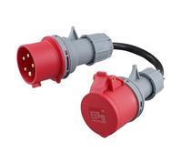 Pqahffowr 5 Broches Rouge 32A Mâle à 16A Adaptateur CEE Gen Ev Chargeur Rallonge Connecteur Prise 400V
