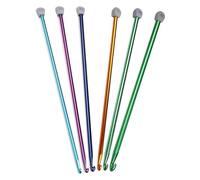 Pqahffowr 6 Pièces 5 Tailles de Crochets Tunisiens Extra Longs 6,5 mm - 11,0 Mm, Aluminium Afghan 13,78 Pouces de Long, Aiguilles à Crochet en Métal