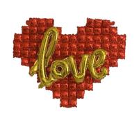 Pqahffowr Ballons en aluminium pour fond mural avec lettres d'amour pour fête de mariage Happy Valentines Day C