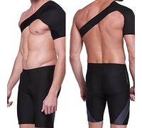 Pqahffowr Bandouliere de protection de soutien d'epaule Une protection de sport respirante reglable a une epaule 1 x ensemble de soutien d'epaule Noir