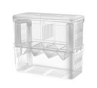 Pqahffowr Boîte D'Élevage de Poissons Boîte D'Isolation de Réservoir D'Élevage en Acrylique Double Couche Boîte D'Éclosion Détachable Transparente pour Crevettes Guppy