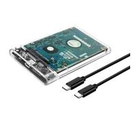 Pqahffowr Boîtier de disque dur externe 2,5" vers USB 3.1 Type C 4 To Transparent Boîtier de disque dur externe compatible UASP III ordinateur portable