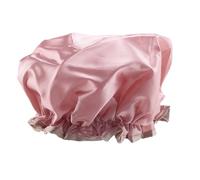 Pqahffowr Bonnet de douche double couche imperméable pour femme - Bonnet de bain pour cheveux longs - Noir lampe - Bonnet de cheveux secs - Champagne