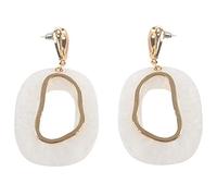 Pqahffowr Boucles D'Oreilles De Mode Acrylique Alliage Géométrique Dangle Shell Boucles D'Oreilles Pour Dame Vintage De Mode Sweety Ovale En Forme De Pendientes Or