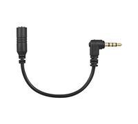 Pqahffowr Câble adaptateur de microphone 3,5 mm 3 pôles TRS femelle vers 4 pôles TRRS mâle coudé à 90 degrés