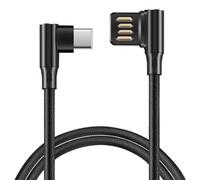 Pqahffowr Câble de données USB C 3.1 Type-C vers gauche et droite coudé à 90 degrés avec manchon pour tablette et téléphone 15 cm