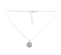 Pqahffowr Collier A Pendentif en Alliage en Diamant pour Les Femmes Collier A Chaine en Alliage et en Strass Collier A la Mode - Noir et Rgent