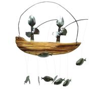Pqahffowr Cuillère de pêcheur fabriquée à la main - Sculpture de poisson - Carillon à vent - Sculptures de poisson - Carillon à vent - Décoration d'extérieur pour la maison et le jardin - B