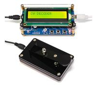 Pqahffowr Décodeur de code morse CW amélioré + étui + kit de boutons avec écran LCD numérique CW Trainer Kit de décodeur de code Morse