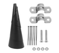 Pqahffowr Déflecteur d'écureuil pour mât d'alimentation à oiseaux, 35,6 cm - Fournitures pour animaux - Noir - Support extérieur - Masque de protection pour crochet de berger extérieur