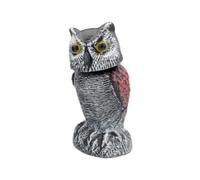 Pqahffowr Dispositifs de Contrôle D'Effarouchement des Hiboux avec Faux Hibou Pivotant à 360 °, Leurre, Dissuasion des Oiseaux, Décoration de Jardin A