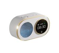 Pqahffowr Distributeur de savon moussant automatique avec horloge numérique HD LED Distributeur de savon mural rechargeable 340,2 g (blanc) Facile à installer et à utiliser