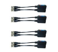 Pqahffowr Ensemble de 4 Paires de Câbles Adaptateurs Vidéo Balun, Kit de Transmission HD 8MP pour Caméra HDCVI TVI AHD, avec Adaptateur BNC vers RJ45, Facile à Utiliser