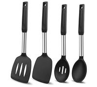 Pqahffowr Ensemble d'ustensiles de cuisine en silicone anti-adhésifs - Grande spatule de cuisine