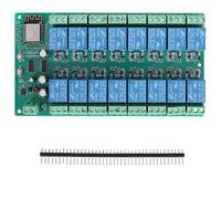 Pqahffowr ESP8266 Module de Relais WiFi 16 Canaux Alimentation de la Carte de DéVeloppement ESP-12F, Module de Relais 16 Voies, Mode d'alimentation 12V