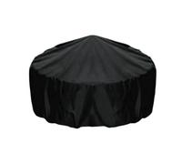 Pqahffowr Housse de brasero ronde de 91,4 cm, noire, cordon de serrage coupe-vent et couche imperméable pour foyers de 76,2 à 91,4 cm