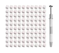 Pqahffowr Lot de 100 éponges douces pour nail art - Blanc et argenté