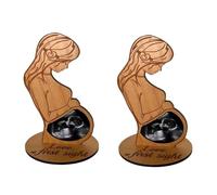Pqahffowr Lot de 2 cadres photo échographiques pour femme enceinte - Cadeau pour la première fois - Cadeau pour future maman