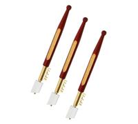 Pqahffowr Lot de 3 coupe-verre à pointe diamant - Outil professionnel de coupe de verre avec poignée en bois pour verre, carrelage