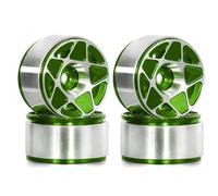 Pqahffowr Lot de 4 moyeux de roue Beadlock en métal de 2,5 cm pour voiture sur chenilles RC 1/18 1/24 TRX4M - Vert