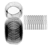 Pqahffowr Lot de 50 filets à cheveux en maille et 100 filets à cheveux en forme de U pour travailleurs de la restauration, filets à cheveux pour femmes et hommes, noir