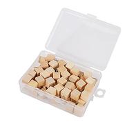 Pqahffowr Lot de 60 punaises carrées décoratives en bois avec tête en bois et pointe en acier pour photos, cartes et tableaux en liège