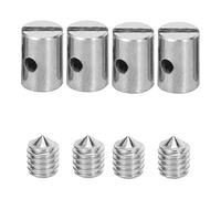 Pqahffowr Lot de 8 tétons de câble en métal sans soudure 5 mm avec vis pour moto, scooter, quad, tondeuse