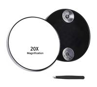 Pqahffowr Miroir Grossissant 20X avec Ventouse, Miroir de Maquillage Compact pour, pour Épiler les Sourcils et Enlever les Points Noirs.