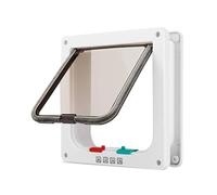 Pqahffowr Porte à rabat pour chien et chat avec serrure de sécurité à 4 voies pour chien, chat, chaton en plastique ABS pour petit animal domestique, chat, chien L