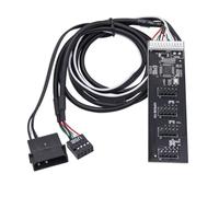 Pqahffowr Répartiteur d'en-tête USB 2.0 IDE 9 broches 1 à 4 avec câble d'interface IDE pour adaptateur de carte mère PC