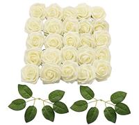 Pqahffowr Roses Fleurs Artificielles-25 Pcs Grand PE Mousse Rose Artificielle TêTe de Fleur pour Les Bouquets de Mariage DIY pour la Bridal Centerpieces Bridal Shower Party Home Decorations