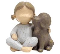 Pqahffowr Sculptures, Décorations de Bibliothèque de Salon, Statues Artisanales en Résine, Cadeaux Décoratifs Commémoratifs de Noël pour Les Amoureux des Chiens