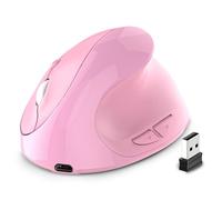 Pqahffowr Souris Verticale Ergonomique Rechargeable sans USB 2,4 G pour Ordinateur Portable, Souris de Rose