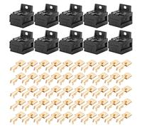 Pqahffowr Support de relais pour voiture 30 A-80 A - Support de base de relais 5 broches avec 50 bornes de 6,3 mm pour voiture