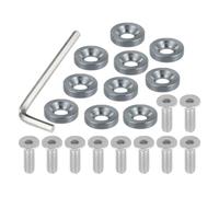 PQAWSFR Moto Boulon Ecrou 1 Ensemble M6 Finition Fraisée Garde-Boue Pare-Chocs Rondelles Joint Vis Moteur Baie Fixation Trousse À Outils pour Voiture Moto Carénage pour Boulon Accessoires(Silver)