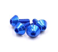 PQAWSFR Moto Boulon Ecrou 4/6/8 Pièces M6x15 Bleu en Alliage D'aluminium Moto Boulons À Tête Hexagonale Vis Remplacement Voiture Pièces Universelles Moto Vis Carénage pour Boulon(4pcs)