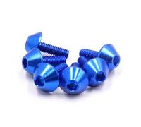PQAWSFR Moto Boulon Ecrou 4/6/8 Pièces M6x15 Bleu en Alliage D'aluminium Moto Boulons À Tête Hexagonale Vis Remplacement Voiture Pièces Universelles Moto Vis Carénage pour Boulon(6pcs)