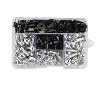 PQAWSFR Moto Boulon Ecrou Compatible avec Aprilia 195 Pièces Pièces Générales Kit Boulons Carénage Moto Clips Fixation Vis M5 M6 Carénage Moto pour Kit Boulons(Silver)