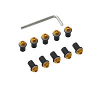 PQAWSFR Moto Boulon Ecrou Compatible avec Ducati M5 X 15 Mm Pièces Générales Pare-Brise Moto en Aluminium pour Boulons Vis Pare-Brise Fixation D'écrou Vis De Moto Capots(Yellow)