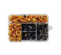 PQAWSFR Moto Boulon Ecrou Compatible avec Ducati pour Multistrada 1200 pour Panigale pour V4 195PCS Boulons De Carénage Moto Vis Écrou Kit Boulons Moto Vis Écrous(Yellow)
