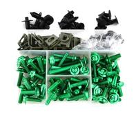 PQAWSFR Moto Boulon Ecrou Compatible avec pour Ninja 300 400 650 1000 pour 250SL Moto Carénage en Aluminium pour Kit Boulons Vis Boulons De Moto Vis Écrous(Green)