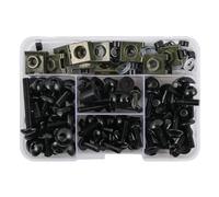 PQAWSFR Moto Boulon Ecrou Compatible avec pour ZX6R pour ZX7R pour ZX9R 177 Pièces Boulons De Carénage Moto Vis Fixation Boulons Borne Batterie De Moto(Black)