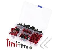 PQAWSFR Moto Boulon Ecrou Compatible avec Suzuki 195 Pièces Pièces Générales M7 M8 Boulons Corps Carénage Clips Fixation Universels pour Moto Vis Écrous Boulons De Carénage(Red)