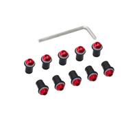 PQAWSFR Moto Boulon Ecrou Compatible avec Suzuki pour K6 K7 pour K8 pour K9 K11 5 Mm 10 Pièces Boulons Pare-Brise Moto Vis Écrou Fixation Vis Moto Capots(Red)